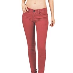 Bullhead Black Women's Coral/Red Denim Skinny Leggings Size 1